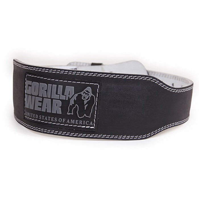 Gorilla Wear Gear 4 Inch Vadderat Lyftarbälte Läder Svart XXL/XXXL