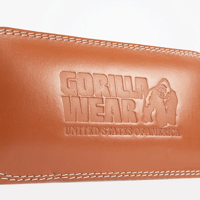 Gorilla Wear Gear 6 Inch Vadderat Lyftarbälte Läder Brun