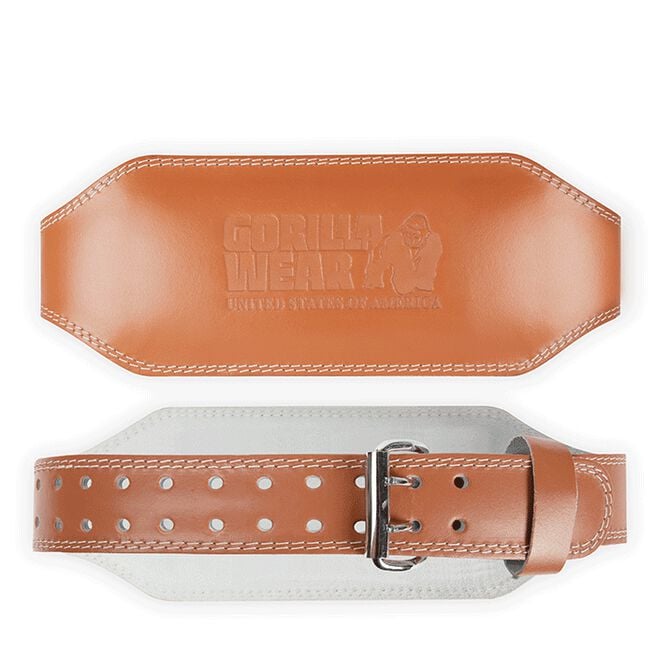 Gorilla Wear Gear 6 Inch Vadderat Lyftarbälte Läder Brun Small/Medium