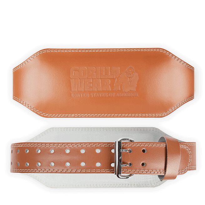 Gorilla Wear Gear 6 Inch Vadderat Lyftarbälte Läder Brun Small/Medium