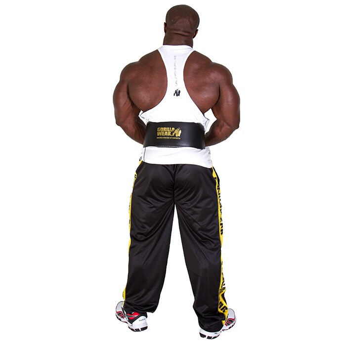 Gorilla Wear Gear 6 Inch Vadderat Lyftarbälte Läder Svart/Guld