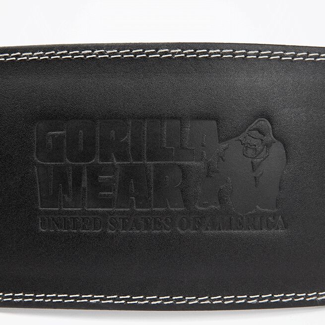 Gorilla Wear Gear 6 Inch Vadderat Lyftarbälte Läder Svart/Svart