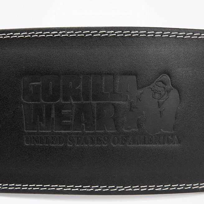 Gorilla Wear Gear 6 Inch Vadderat Lyftarbälte Läder Svart/Svart