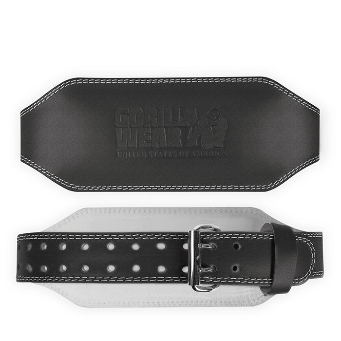 Gorilla Wear Gear 6 Inch Vadderat Lyftarbälte Läder Svart/Svart XXL/XXXL