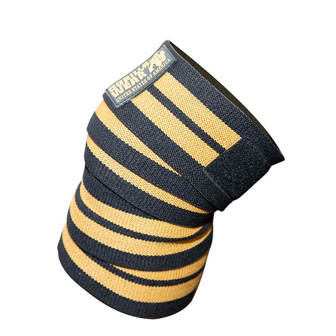Gorilla Wear Gear Knee Wraps, 2 m Svart/Guld