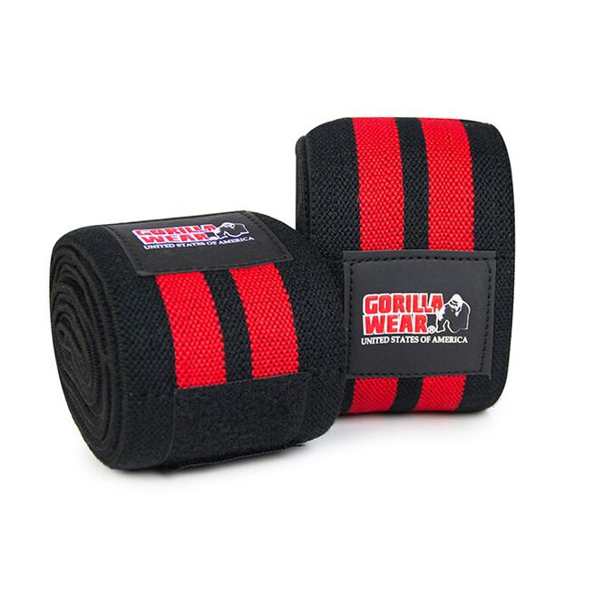 Gorilla Wear Gear Knee Wraps, 2 m Svart/Röd