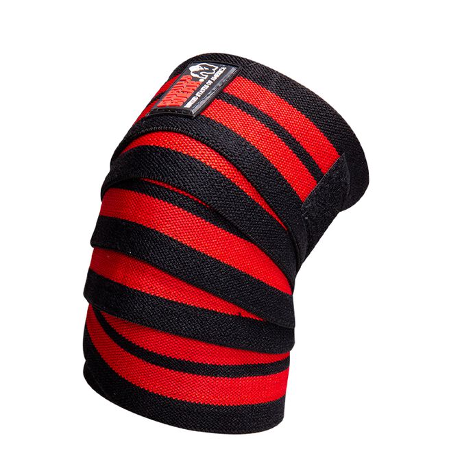 Gorilla Wear Gear Knee Wraps, 2 m Svart/röd