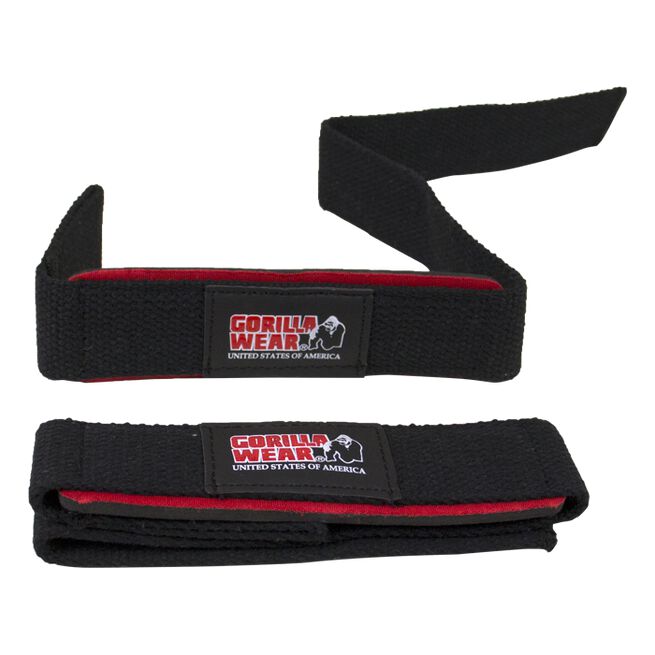 Gorilla Wear Gear Vadderade Lifting Straps Svart/Röd