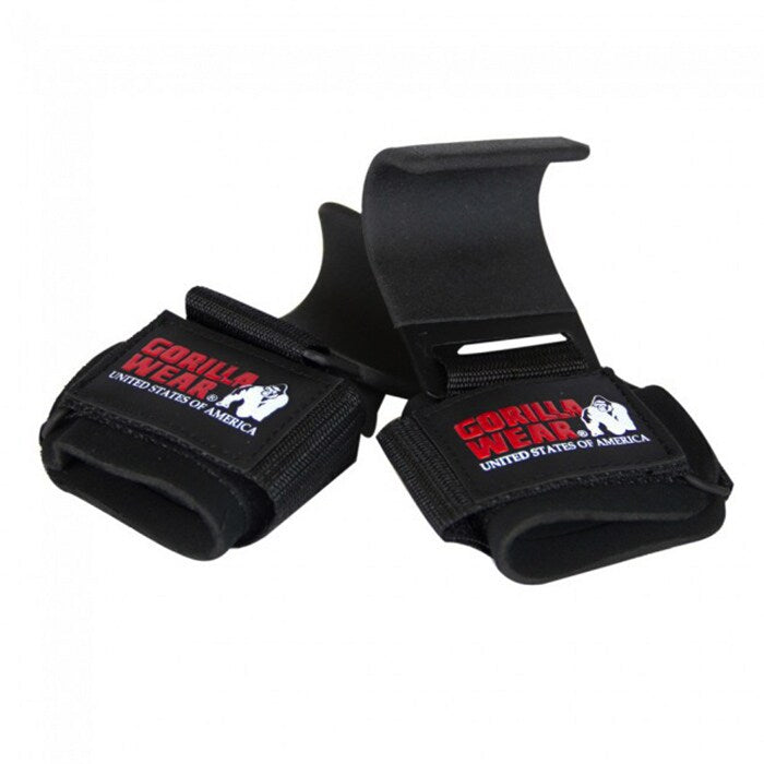 Gorilla Wear Gear Weight Lifting Hooks Svart
