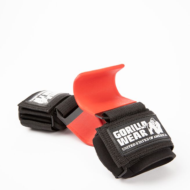 Gorilla Wear Gear Weight Lifting Hooks Svart/Röd