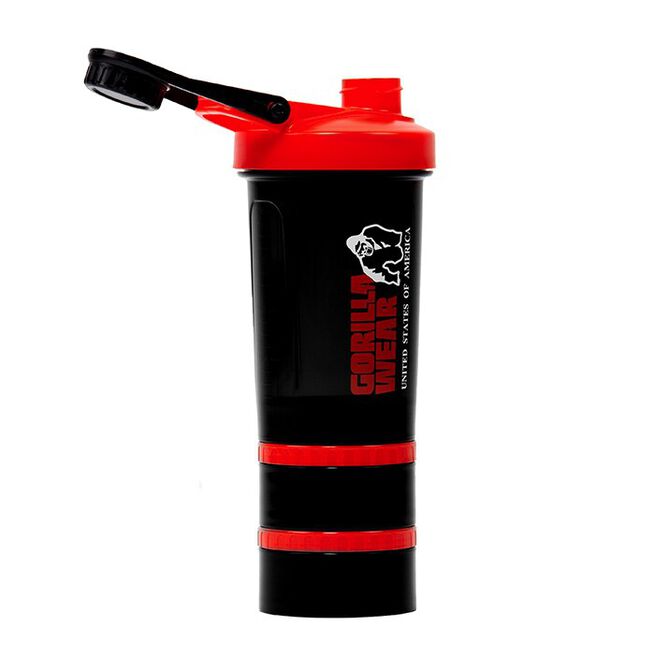 Gorilla Wear Shaker 2 Go Svart/Röd 500 ml + 130 ml x 2