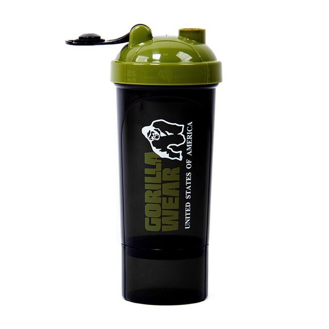 Gorilla Wear Shaker Compact Svart/Grön 400 ml + 100 ml