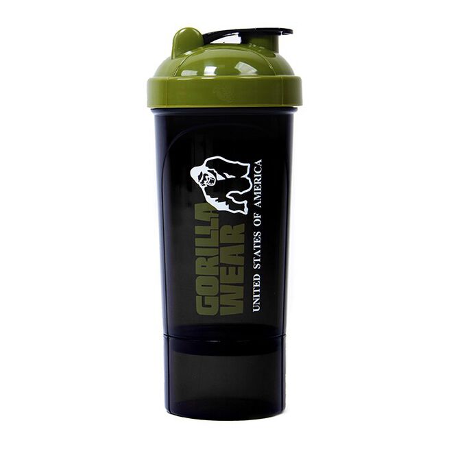 Gorilla Wear Shaker Compact Svart/Grön 400 ml + 100 ml