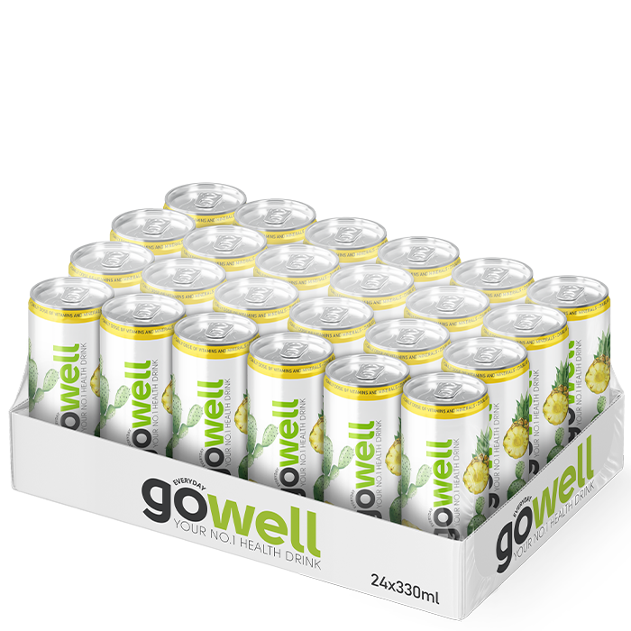 GoWell 24 x GoWell Funktionsdryck Flak 33 cl Ananas Kaktus