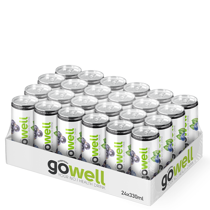 GoWell 24 x GoWell Funktionsdryck Flak 33 cl Svartvinbär Blåbär