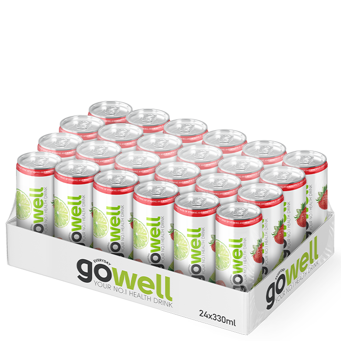 GoWell 24 x GoWell Funktionsdryck Flak 33 cl Jordgubb/Lime