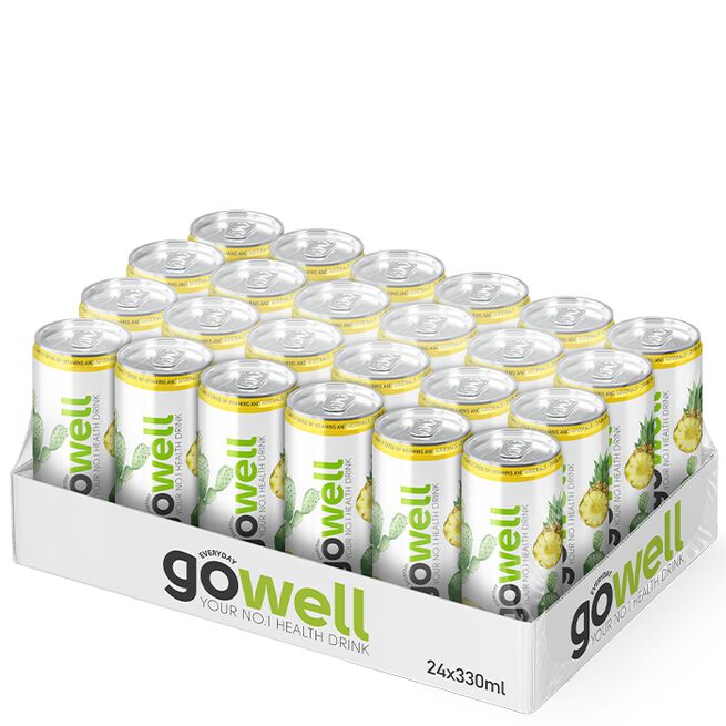 GoWell 24 x GoWell Funktionsdryck Flak 33 cl Ananas Kaktus