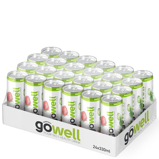 GoWell 24 x GoWell Funktionsdryck Flak 33 cl Jordgubb Hallon Mynta