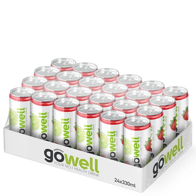 GoWell 24 x GoWell Funktionsdryck Flak 33 cl Jordgubb Lime