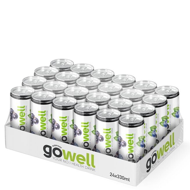 GoWell 24 x GoWell Funktionsdryck Flak 33 cl Svartvinbär Blåbär