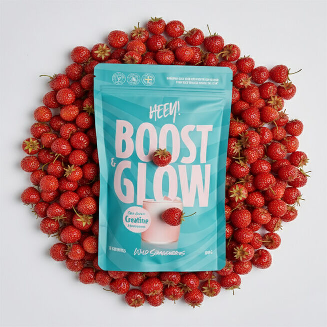 Heey! Boost & Glow Creatine + Collagen 300g Smultron
