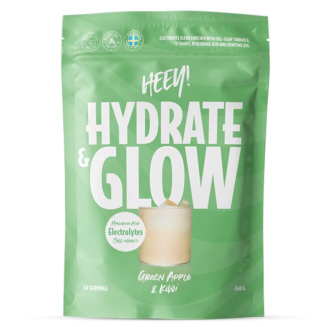 Heey! Hydrate & Glow Elektrolyter + Coll-egan® 240 g Grönt Äpple & Kiwi