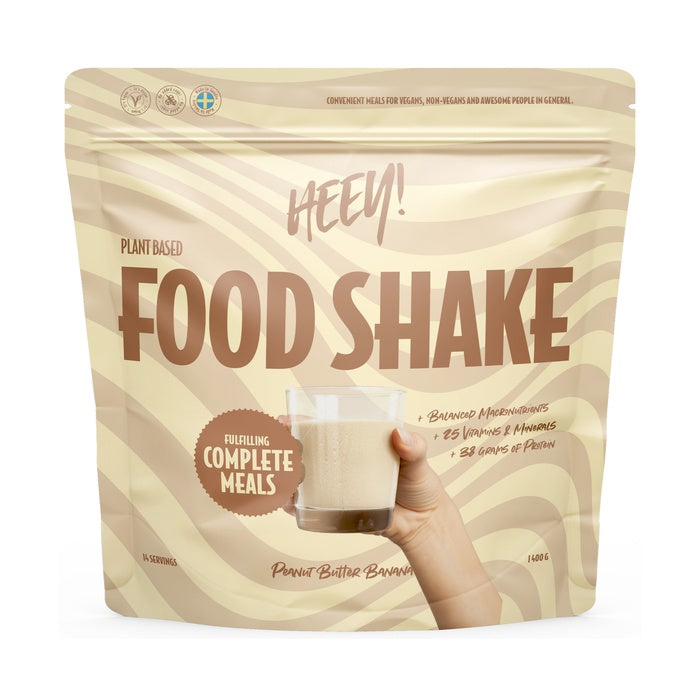 Heey! Vegansk Food Shake Måltidsersättning 1400 g Jordnötssmör Banan