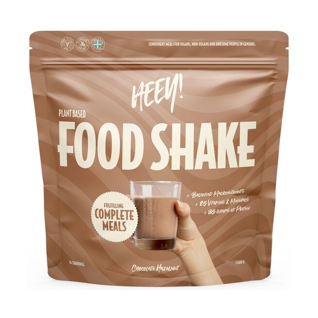 Heey! Vegansk Food Shake Måltidsersättning 1400 g Hasselnöt