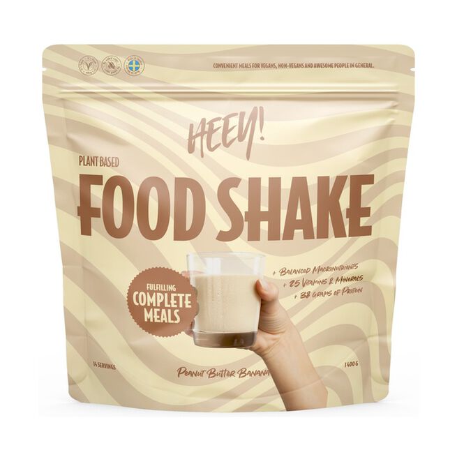 Heey! Vegansk Food Shake Måltidsersättning 1400 g Jordnötssmör Banan