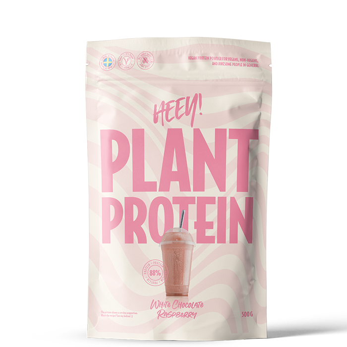 Heey! Veganskt Protein 500 g Vitchoklad Hallon