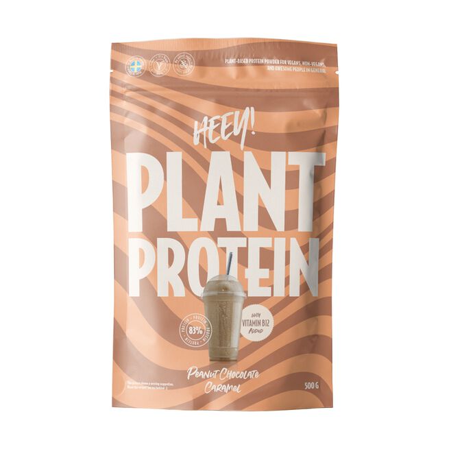 Heey! Veganskt Protein 500 g Jordnöt Choklad Karamell