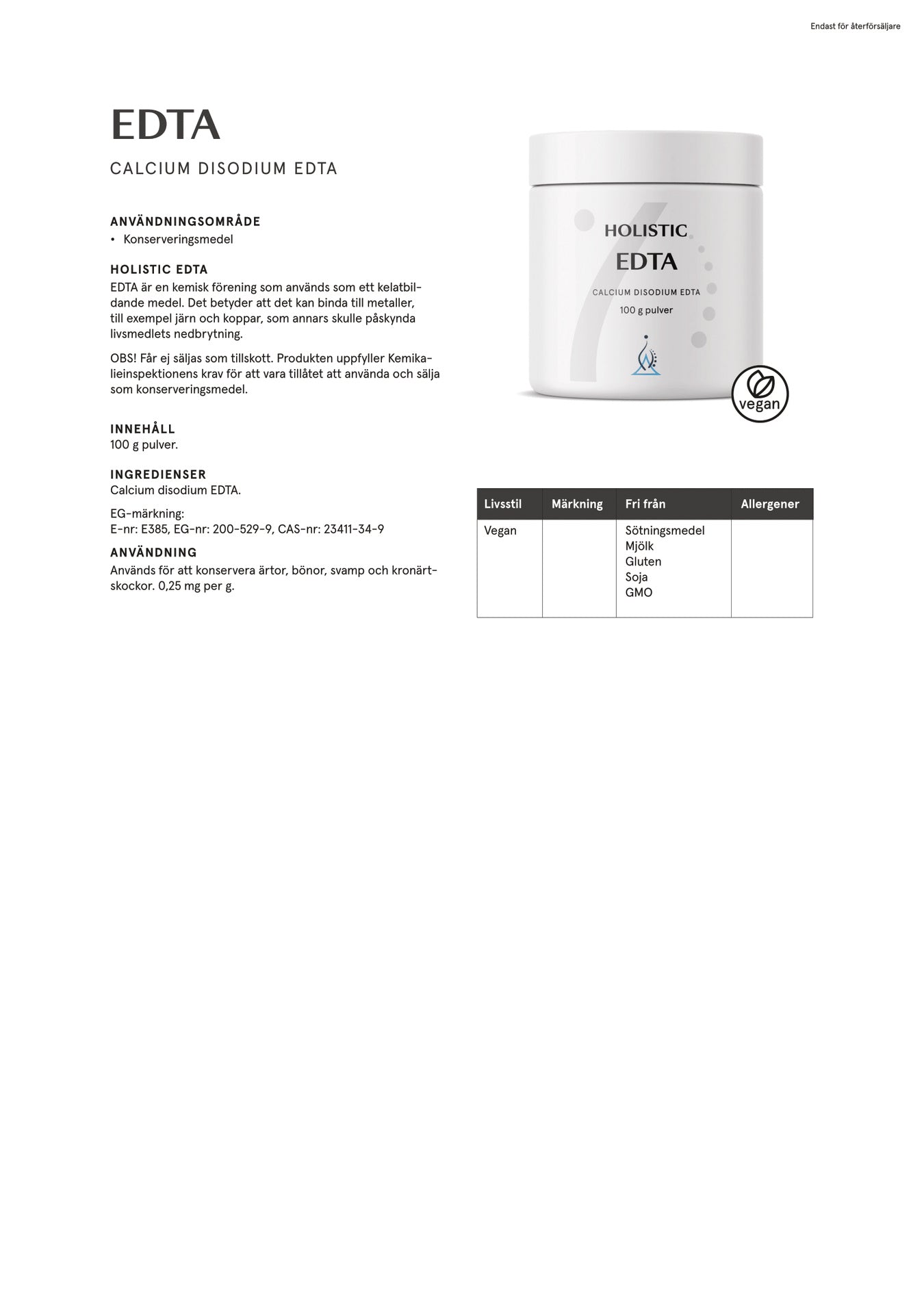 Holistic EDTA, 100 g