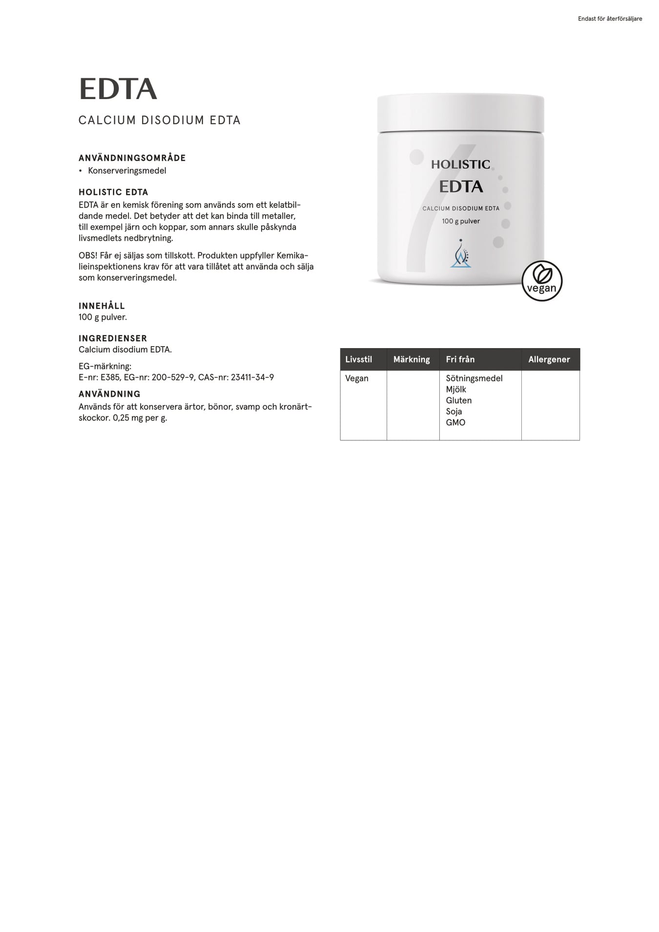 Holistic EDTA, 100 g