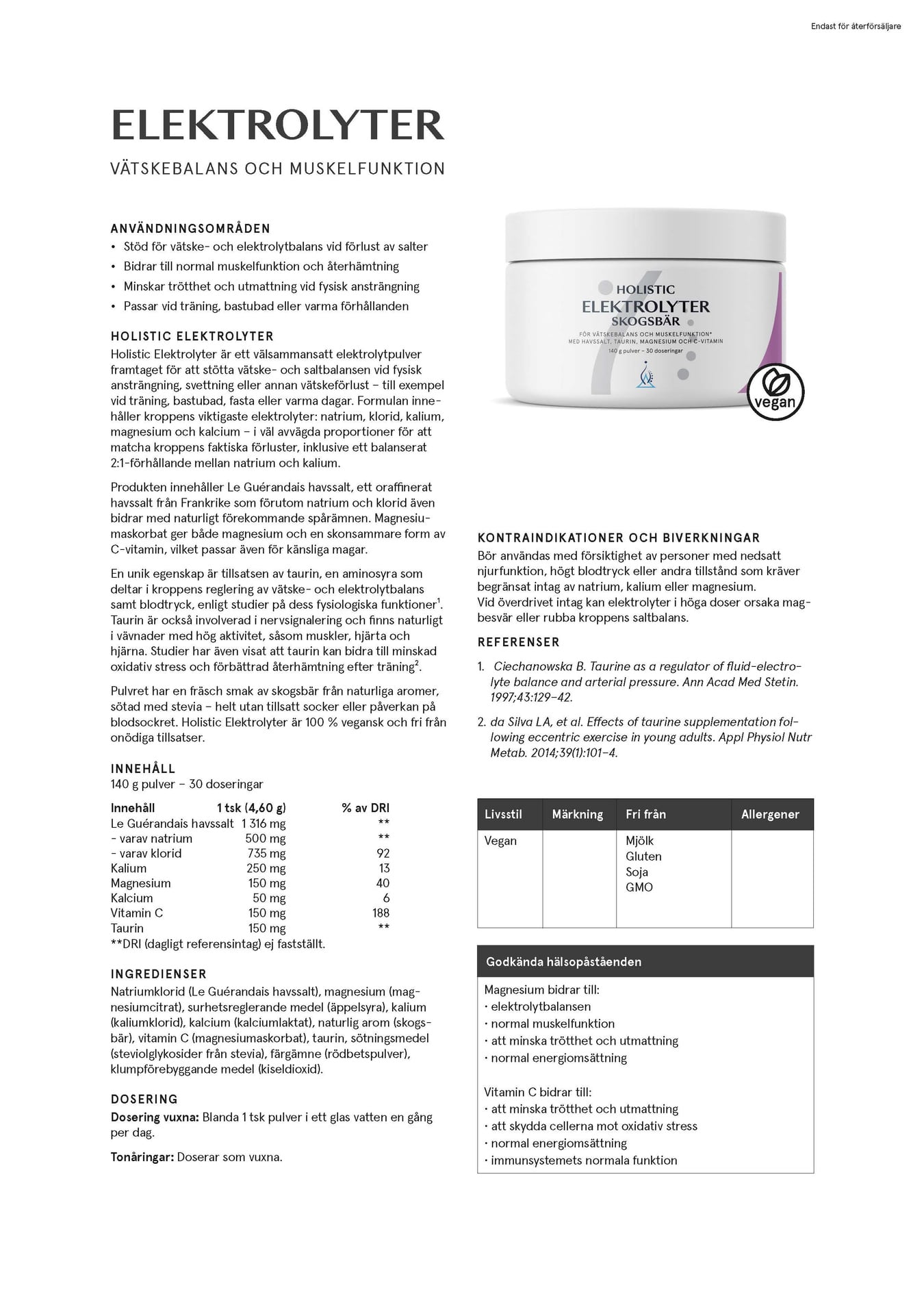 Holistic Elektrolyter, 140 g