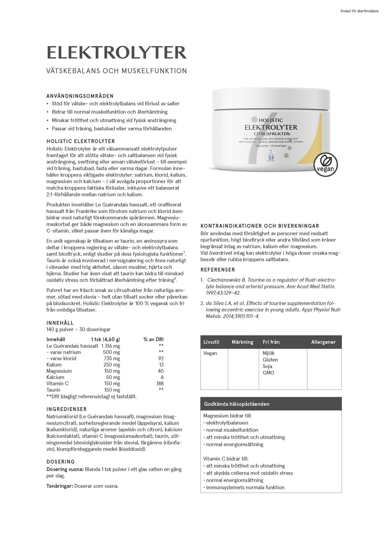 Holistic Elektrolyter, 140 g