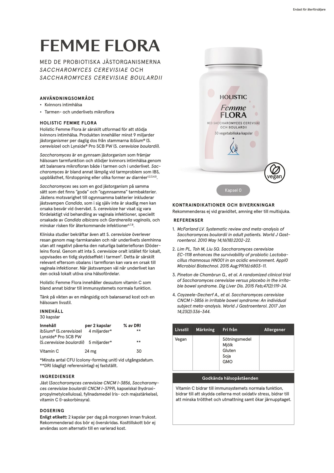 Holistic Femme Flora, 30 kapslar