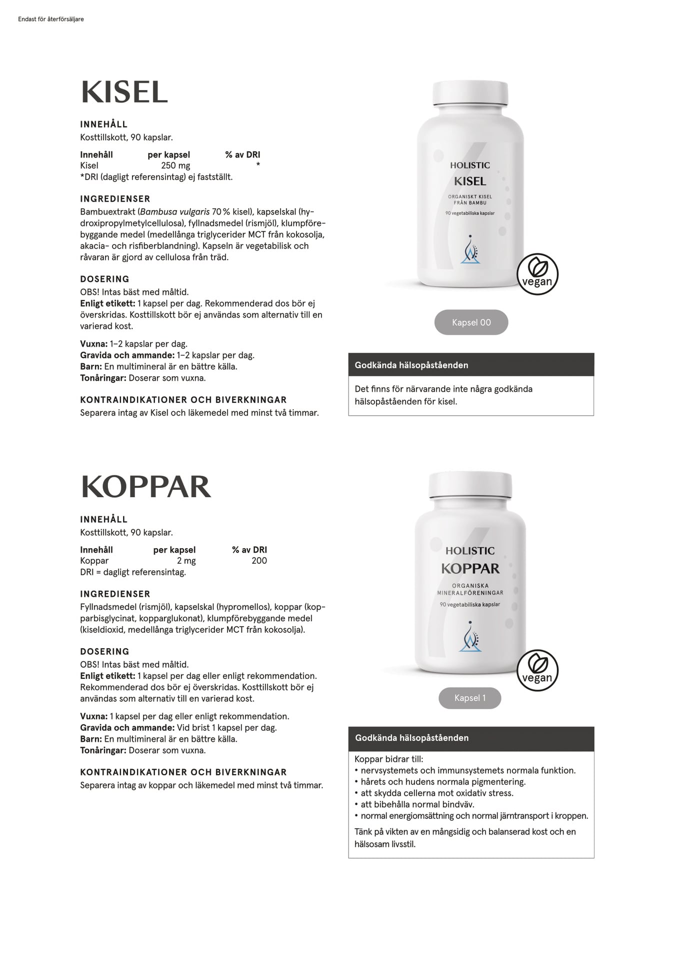 Holistic Kisel 250 mg, 90 kapslar