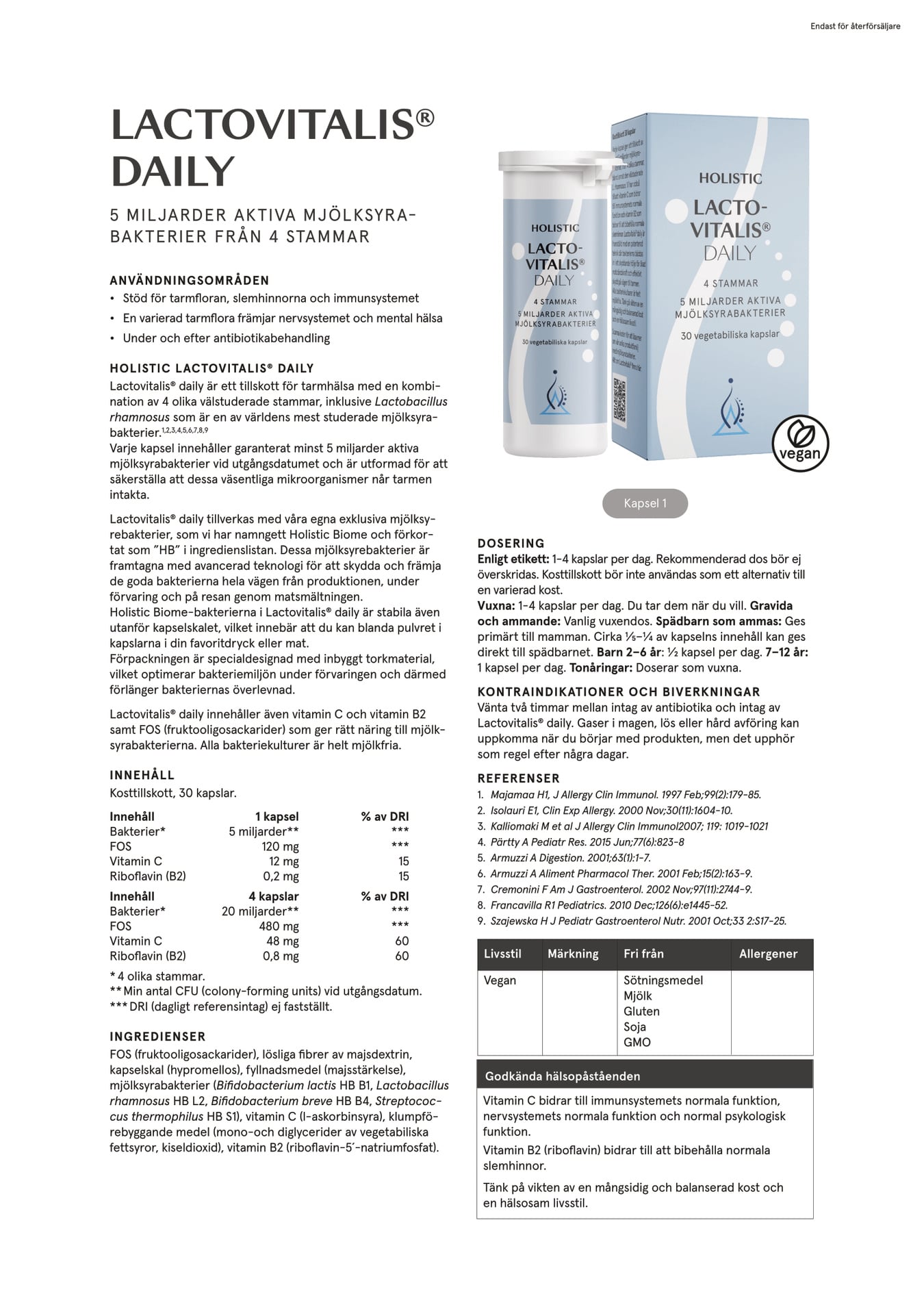 Holistic Lactovitalis® daily, 30 kapslar