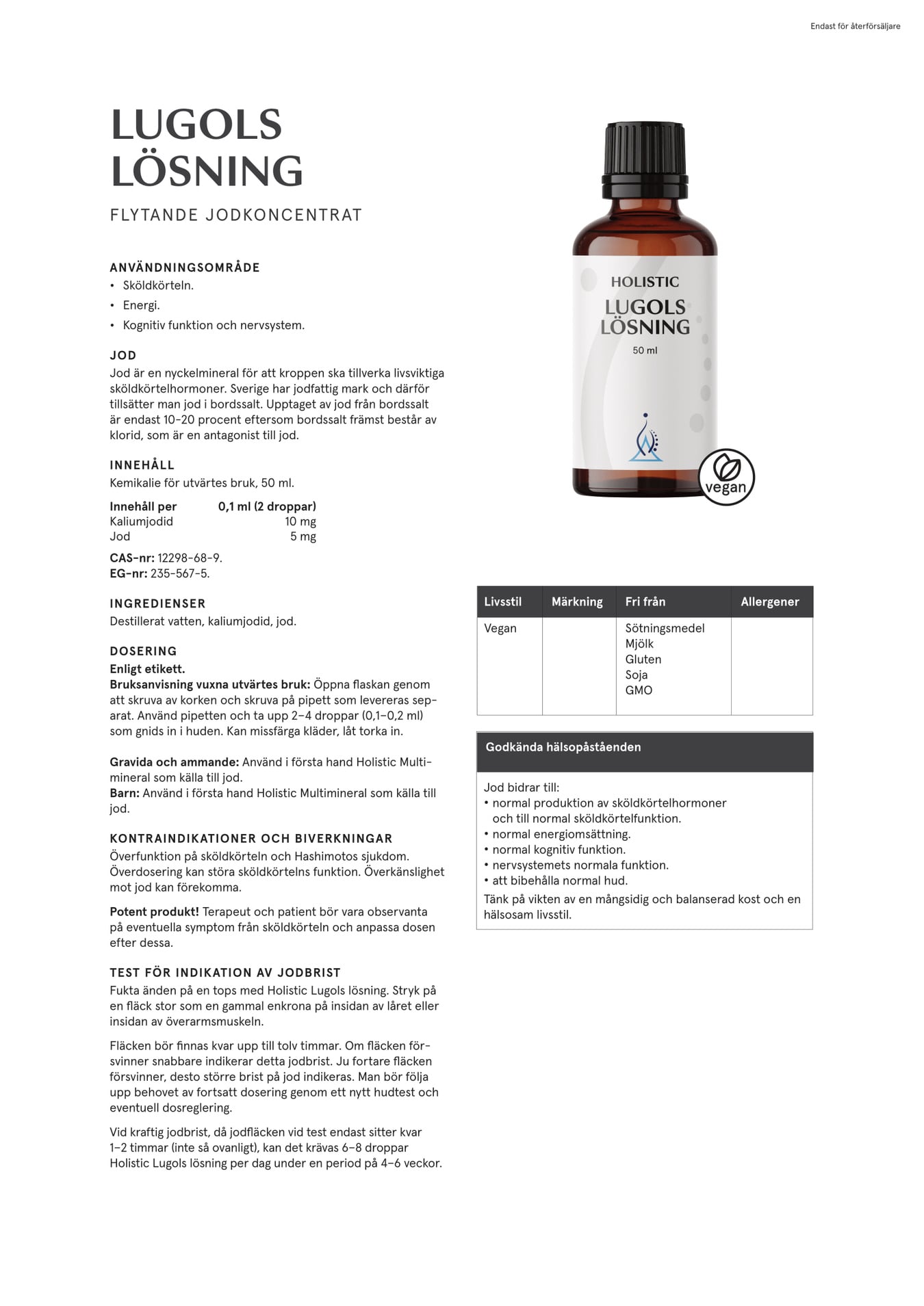 Holistic Lugols lösning jodkoncentrat, 50 ml