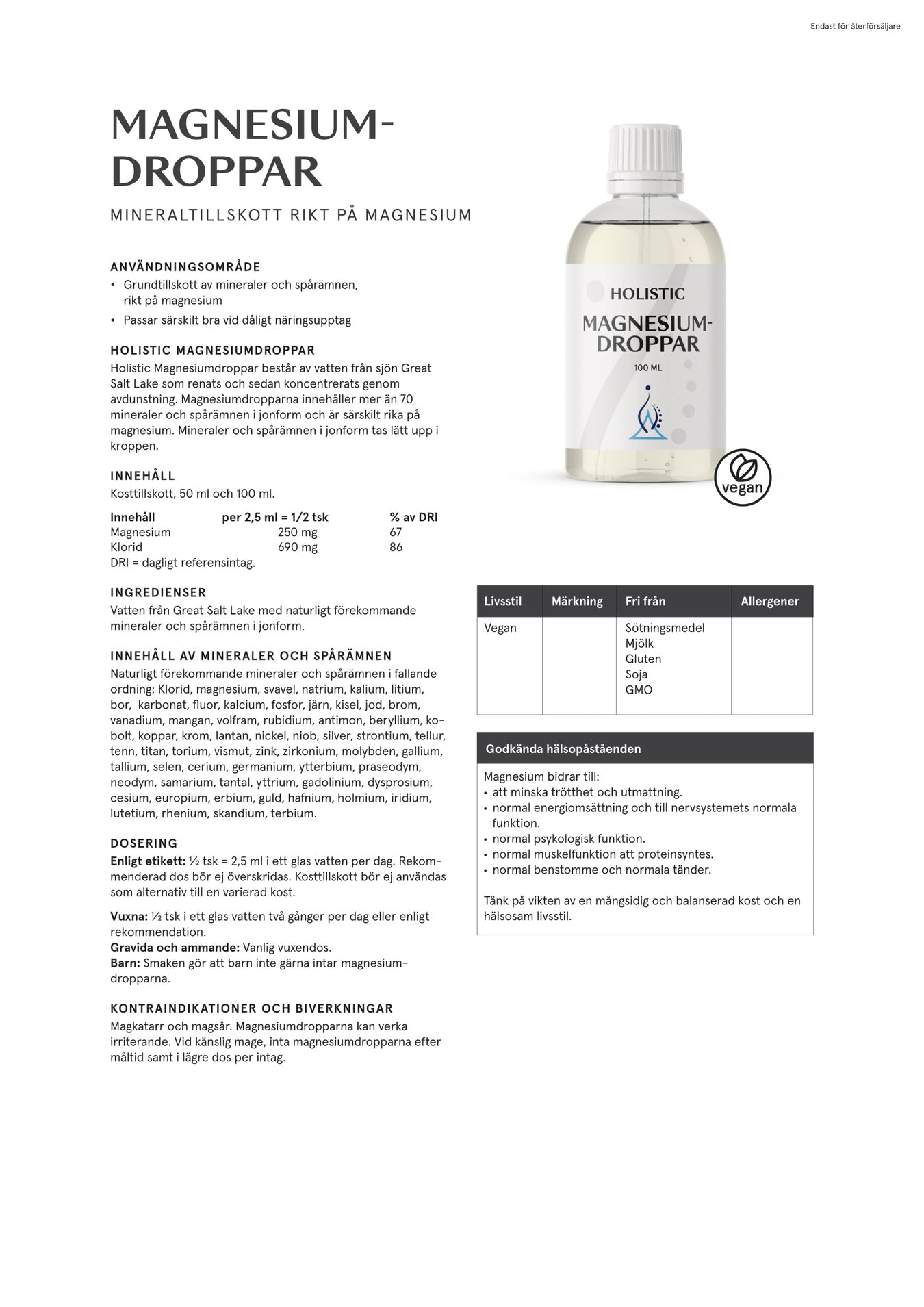 Holistic Magnesiumdroppar, 100 ml