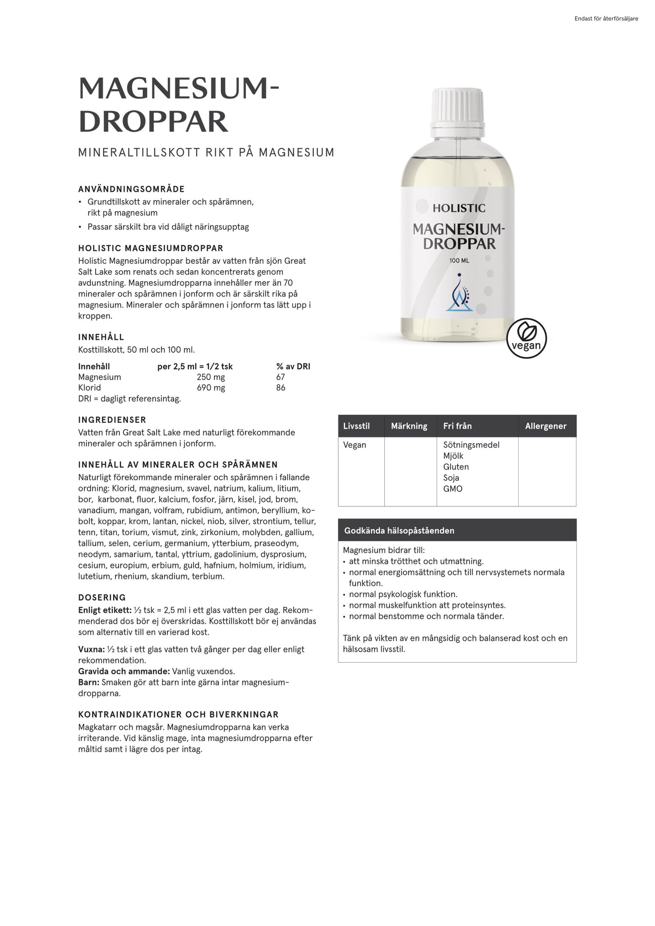 Holistic Magnesiumdroppar, 100 ml