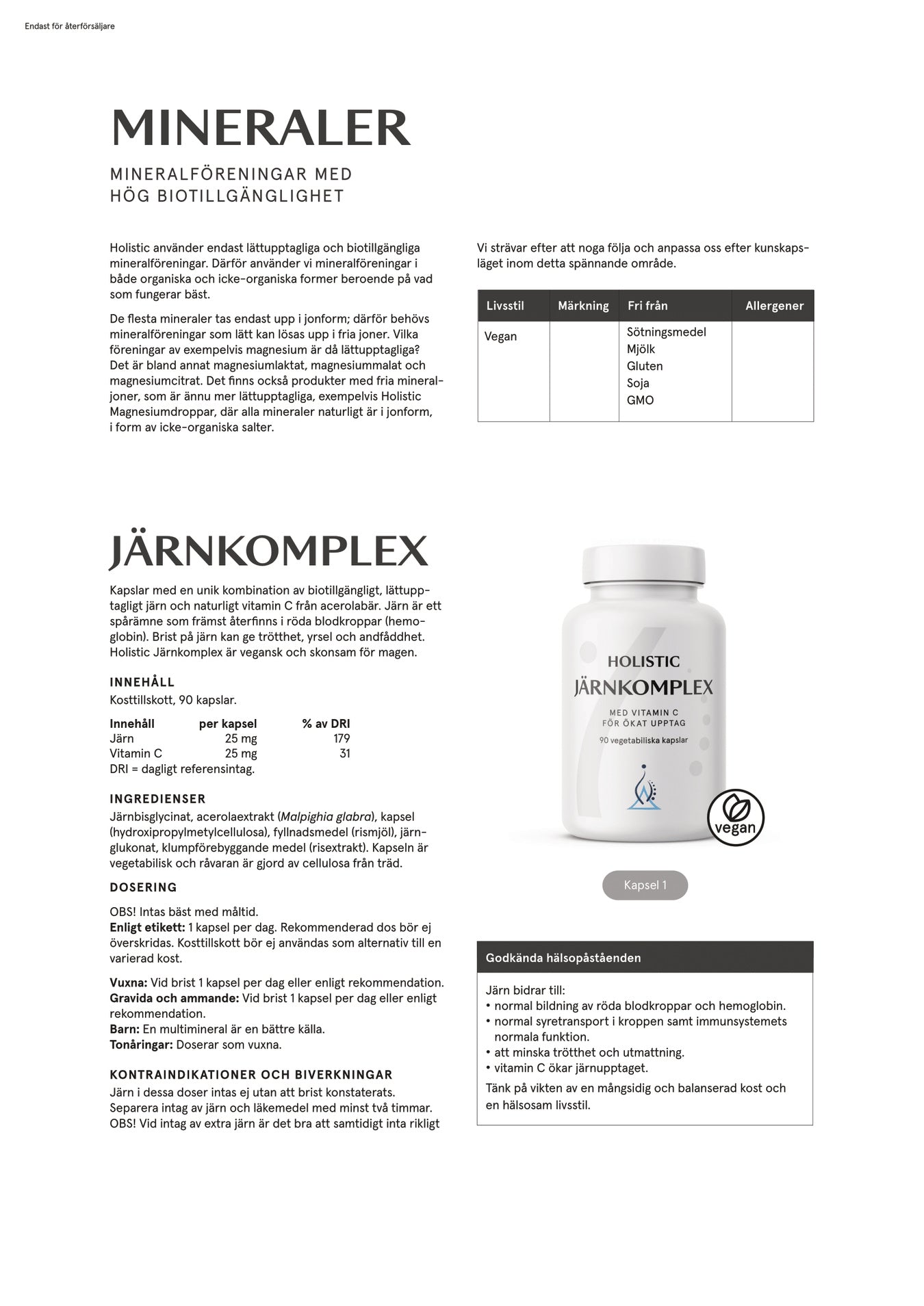 Holistic Mangan 5 mg, 90 kapslar