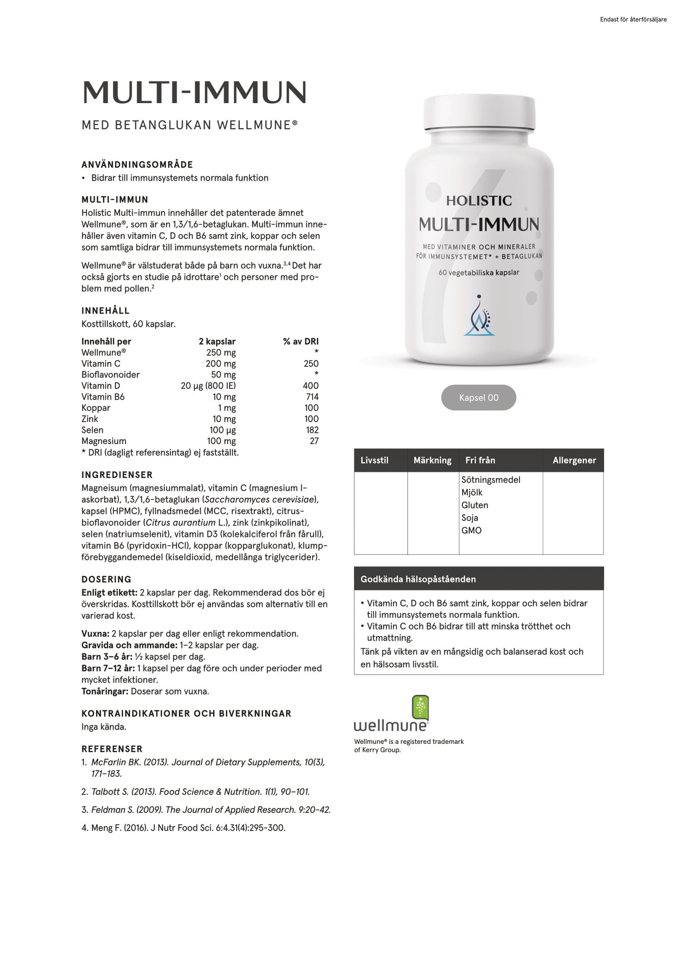 Holistic Multi-Immun, 60 kapslar