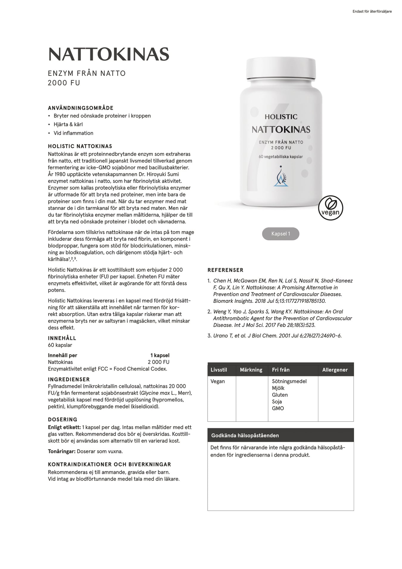 Holistic Nattokinas, 60 kapslar