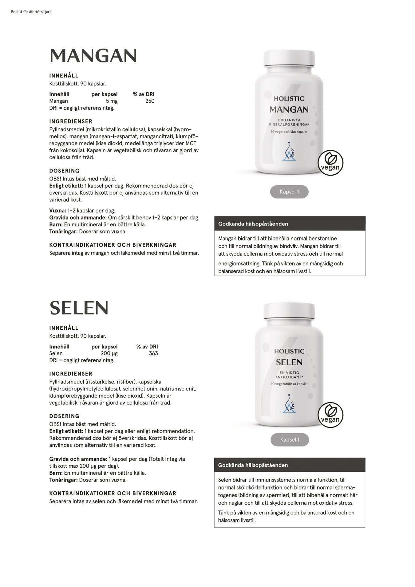 Holistic Selen, 90 kapslar