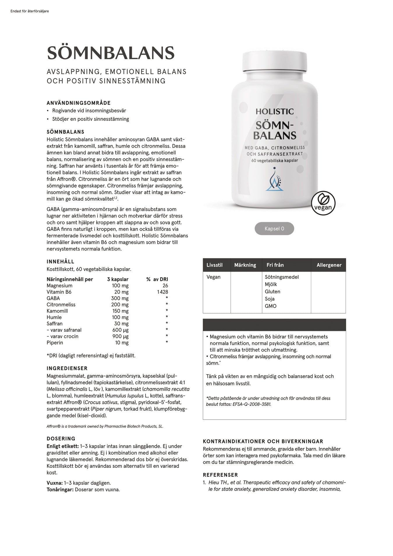 Holistic Sömnbalans, 60 kapslar