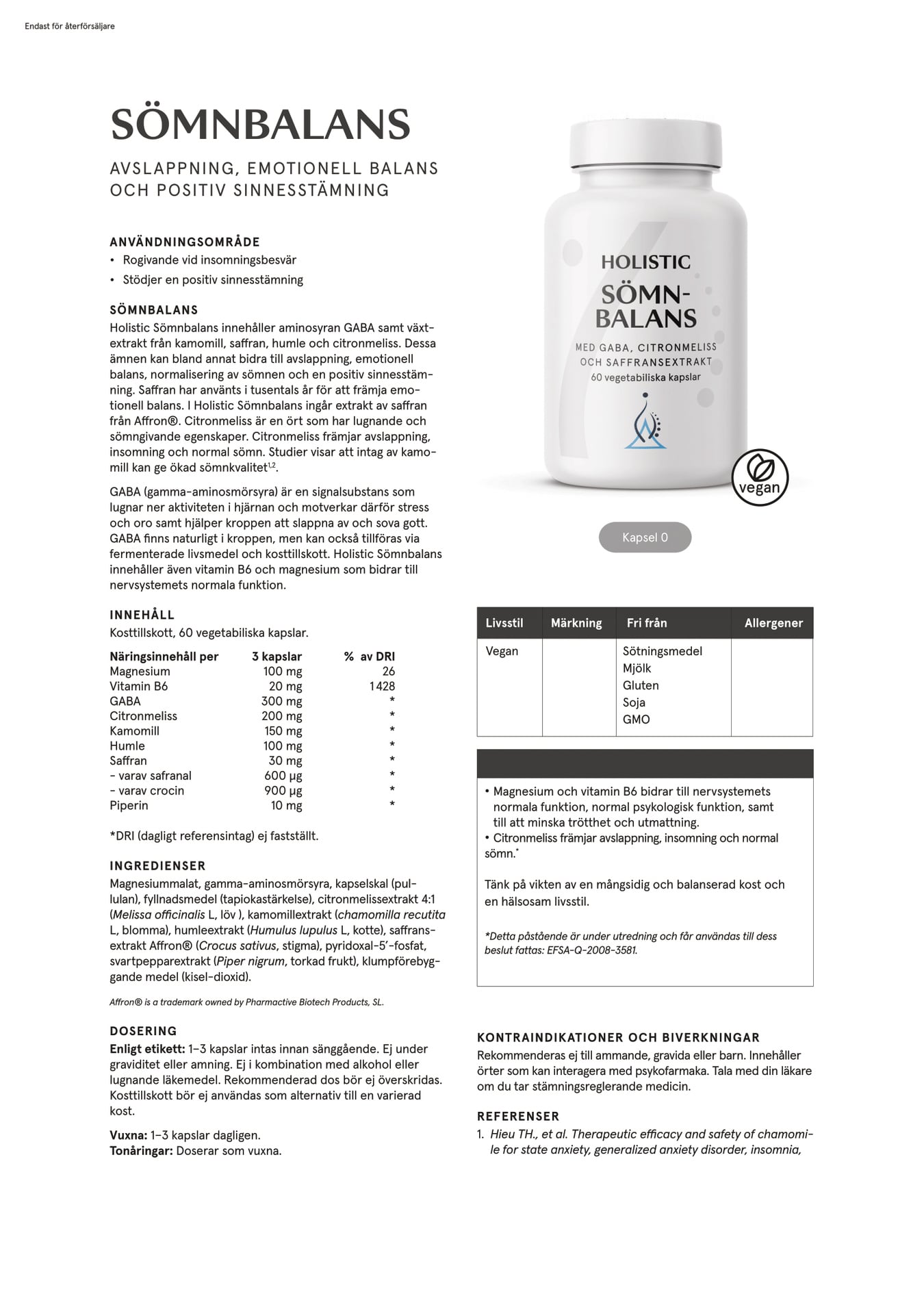 Holistic Sömnbalans, 60 kapslar