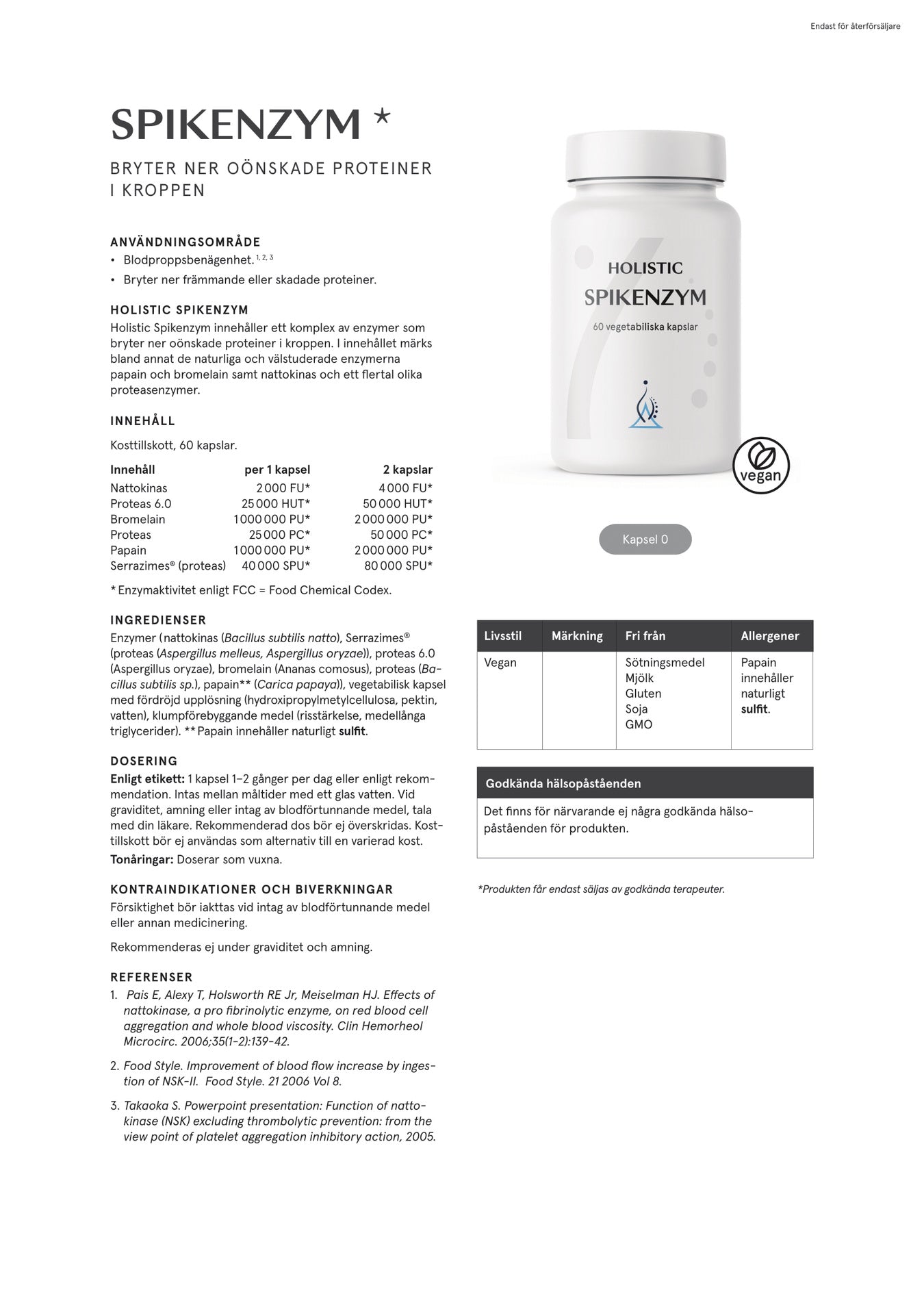 Holistic Spikenzym®, 60 kapslar
