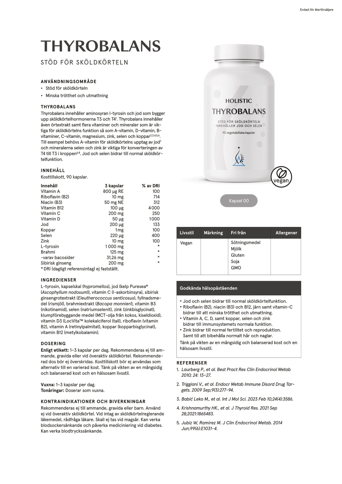 Holistic Thyrobalans, 90 kapslar