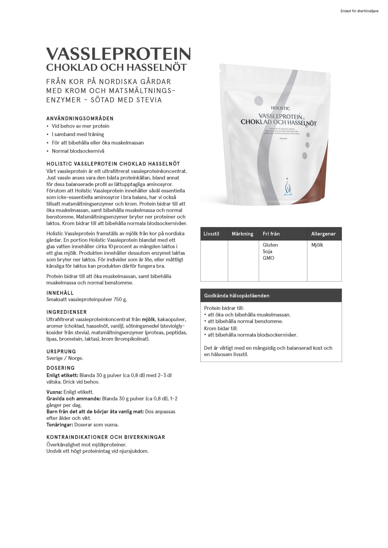Holistic Vassleprotein, 750 g